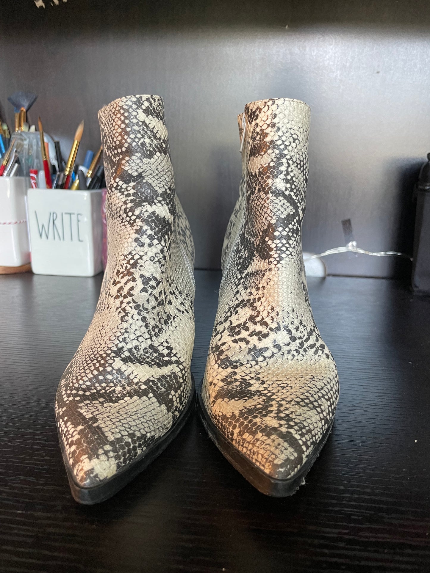 Snakeskin Booties