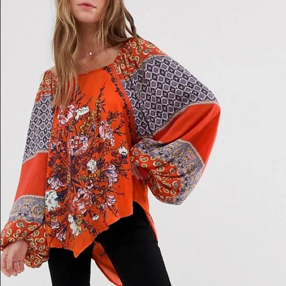 Free People Positano Printed Blouse