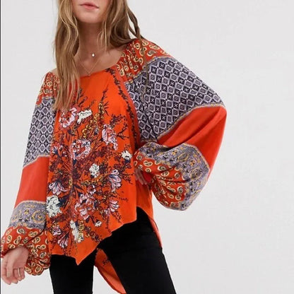 Free People Positano Printed Blouse